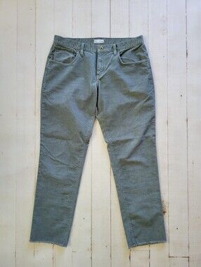 Carve Designs Carson Corduroy Pants Sage Green Womens Size 12 Straight Mid Rise